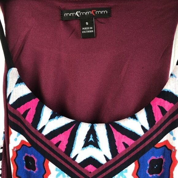 mm mm mm Maxi Dress Aztec Print Purple White Turquoise Small - Picture 3 of 7